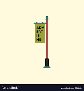 Advertising billboard on old style street lamppost vector image