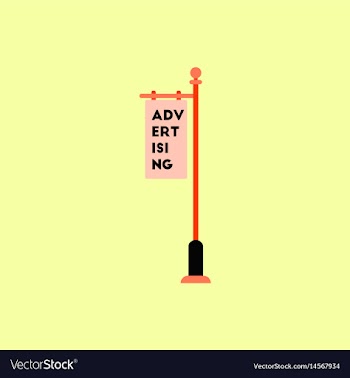 Advertising billboard on old style street lamppost vector image