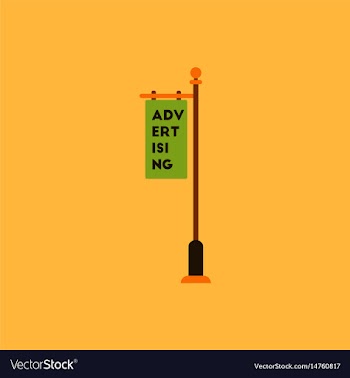 Advertising billboard on old style street lamppost vector image