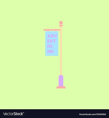 Advertising billboard on old style street lamppost vector image