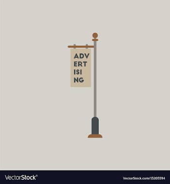 Advertising billboard on old style street lamppost vector image