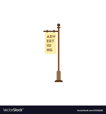 Advertising billboard on old style street lamppost vector image