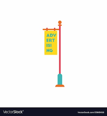 Advertising billboard on old style street lamppost vector image