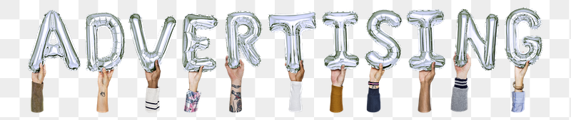 Advertising word png, hands holding | Free PNG - rawpixel