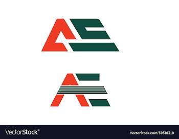 ae logo design with alphabet a and e