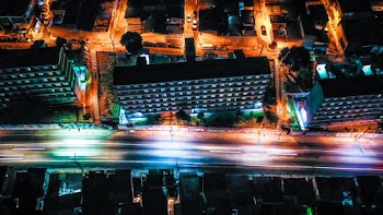 Aerial And Time Lapse Photography Of City At Night