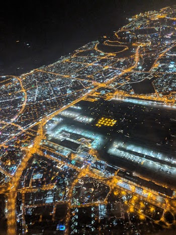 Aerial City View during Nighttime