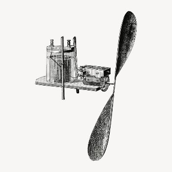 Aerial machine collage element, vintage | Free PSD Illustration - rawpixel