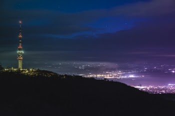 Aerial of Buildings during Nighttime