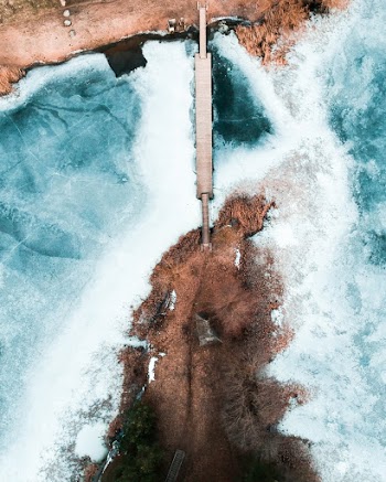 Aerial Photo of Bridge Between Islands