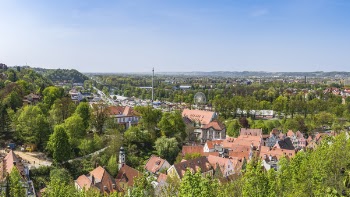 Aerial Photo of Brown City Buildings