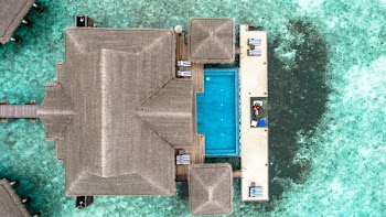 Aerial Photo of Brown Concrete House