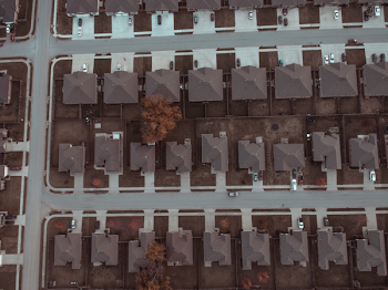 Aerial Photo of Brown Houses