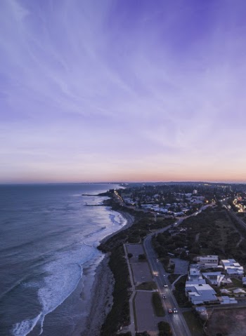 Aerial Photo of Buildings Near the Bay