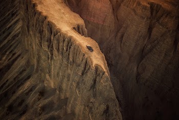 Aerial Photo of Car Near Cliff