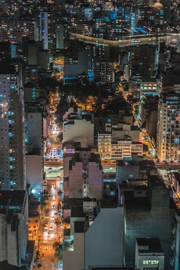 Aerial Photo of City at Nighttime