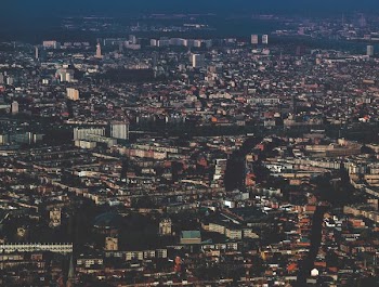 aerial photo of city skyline