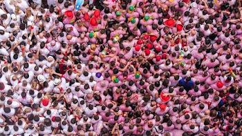aerial photo of crowds
