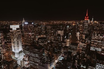 aerial photo of Empire State building during nighttime