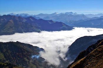 Aerial Photo of Foggy Mountain