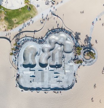 aerial photo of group of people on skate park