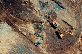 Aerial Photo Of Heavy Equipments 