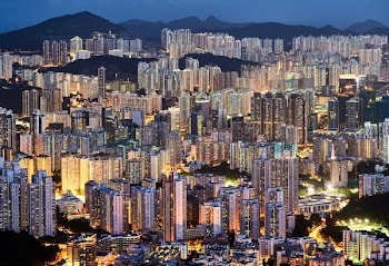 aerial photo of lighted high-rise building