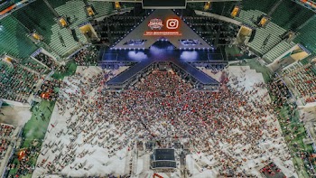 Aerial Photo of People Near Stage