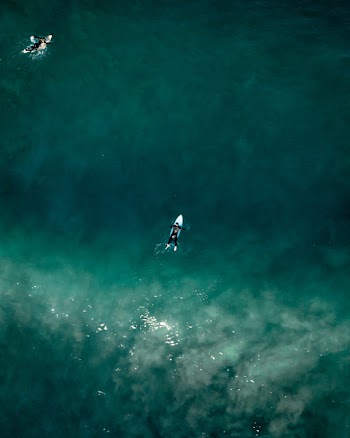Aerial Photo of People Surfing