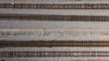 aerial photo of railways