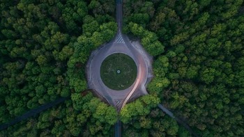 aerial photo of road