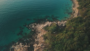 Aerial Photo of Rocky Shore