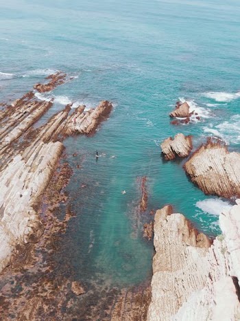 aerial photo of sea