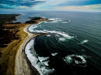 aerial photo of shoreline