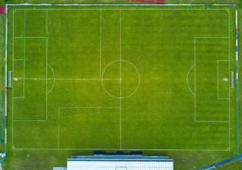 aerial photo of soccer field