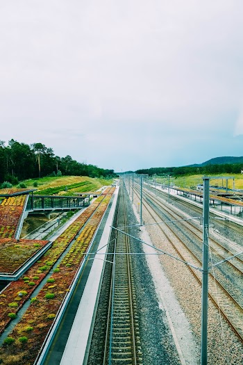 Aerial Photo of Train Station