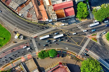 Aerial Photo of Vehicles on Road