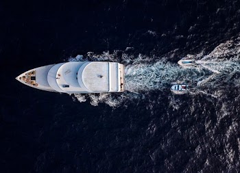 aerial photo of white yacht