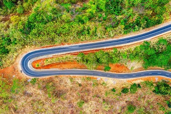 Aerial Photo of Winding Road
