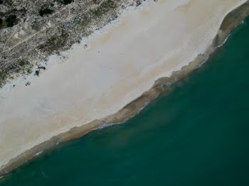 Aerial photograph of a beach in Danang, Vietnam