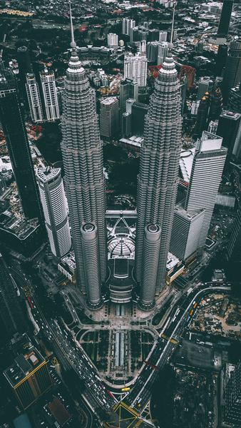 aerial photograph of Petronas Twin Tower, Malaysia