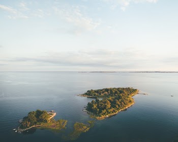 Aerial Photograph of Several Islands