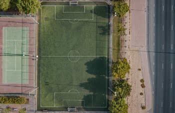 Aerial Photography Basketball Court