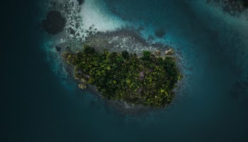 Aerial photography of a Green Island