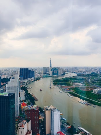 Aerial Photography of a River in a City