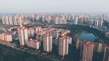 Aerial Photography of an Urban City Skyline