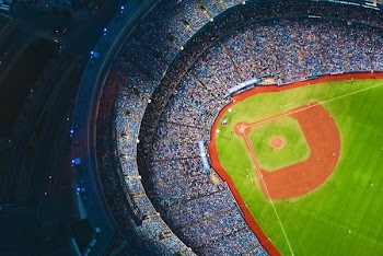aerial photography of baseball stadium