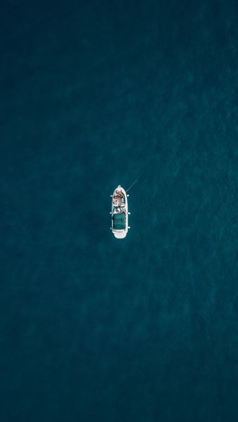 aerial photography of boat on water