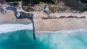 aerial photography of body of water