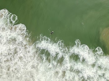 aerial photography of body of water